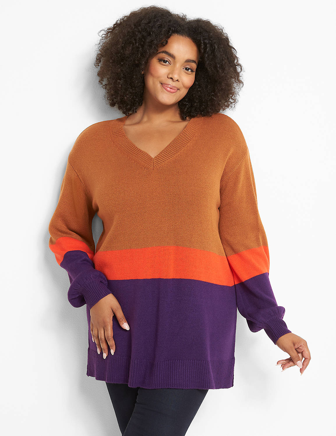 Blouson-Sleeve Tunic Sweater Product Image 1