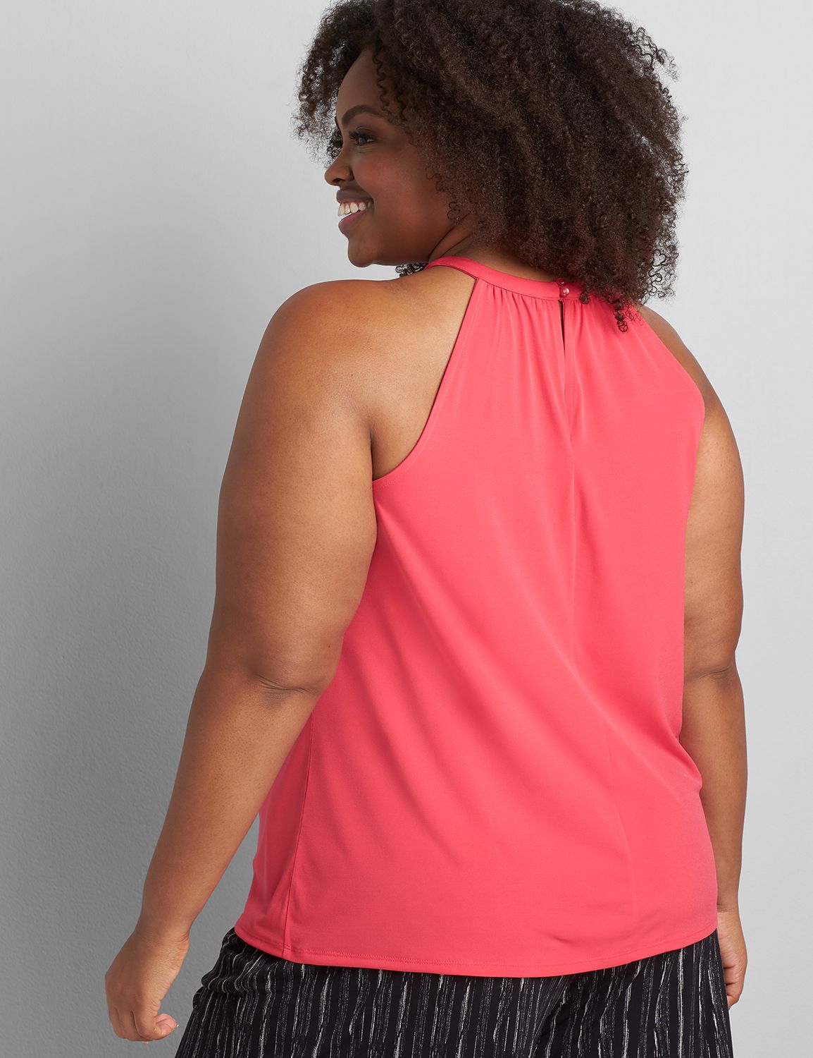 Knit Kit Sleeveless Keyhole Halter Top LaneBryant