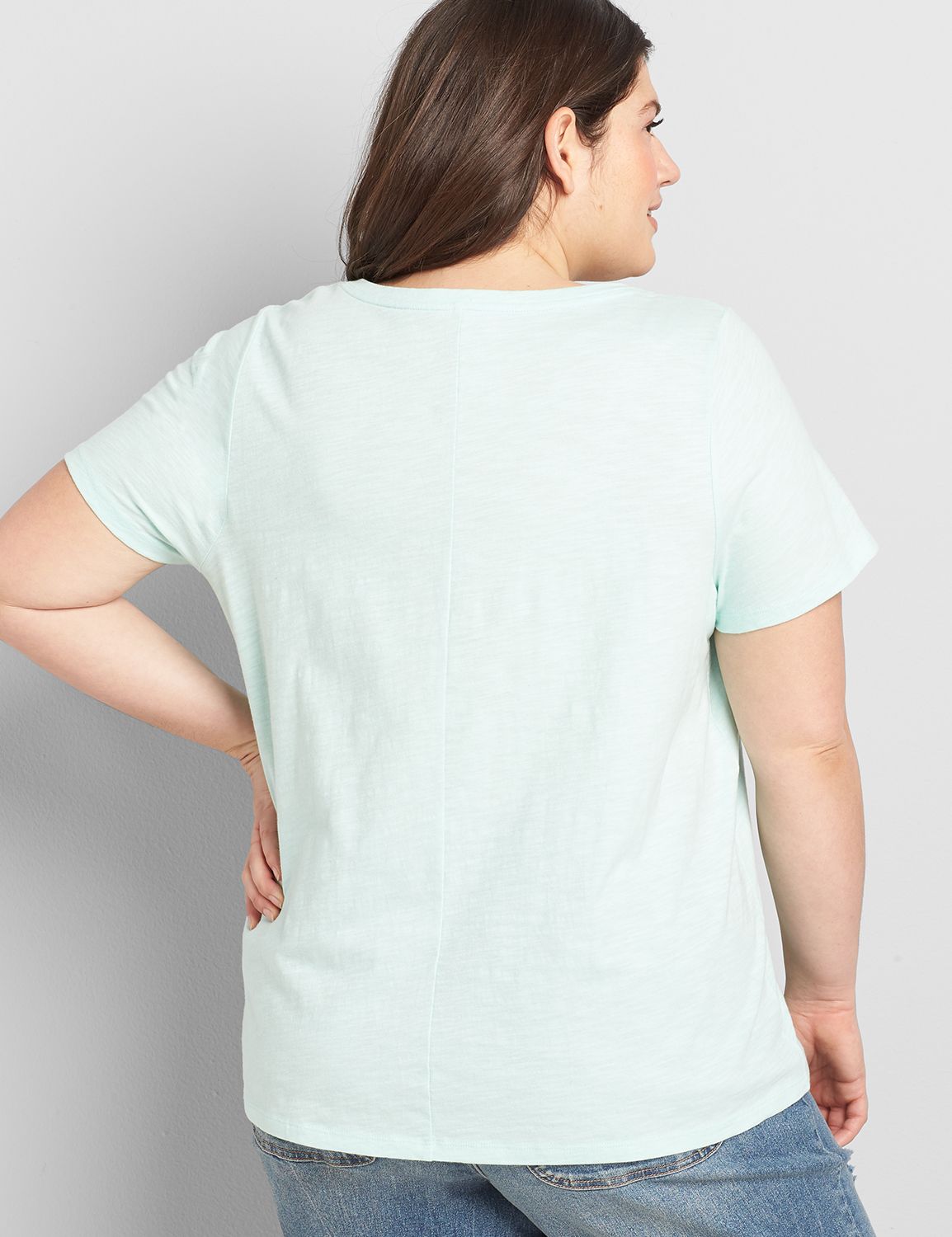 Short Sleeve Vneck Pocket Tee 1120030 copy of 1118548:PANTONE Blue Tint:10/12 Product Image 2