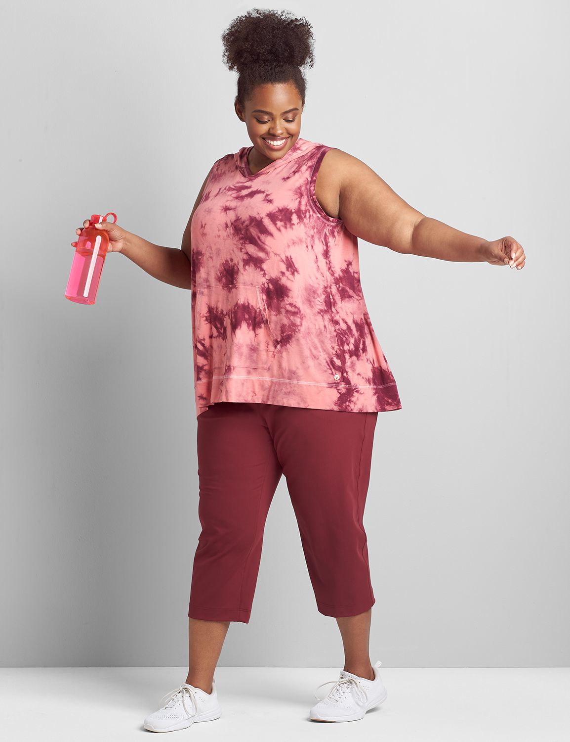 Sleeveless Hooded Overlap Back Sweatshirt S 1120367:PANTONE Zinfandel:18/20 Product Image 3