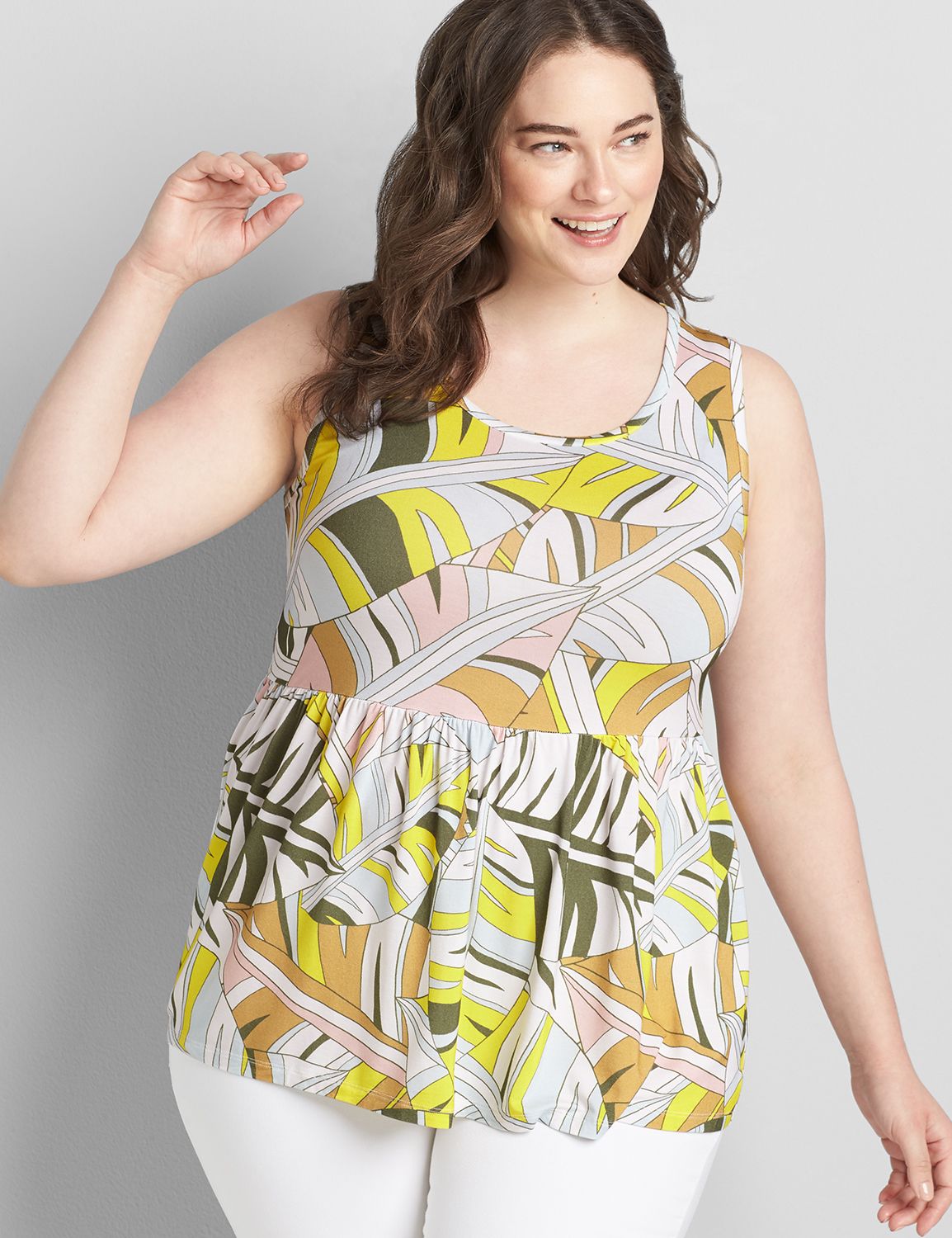 Scoop-Neck Babydoll Swing Tank Product Image 1