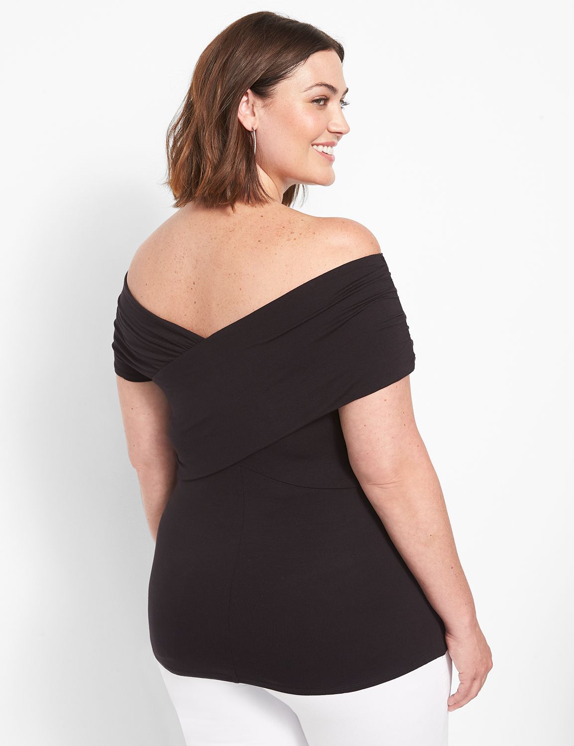 Sleeveless Faux Wrap Off the Should Product Image 2