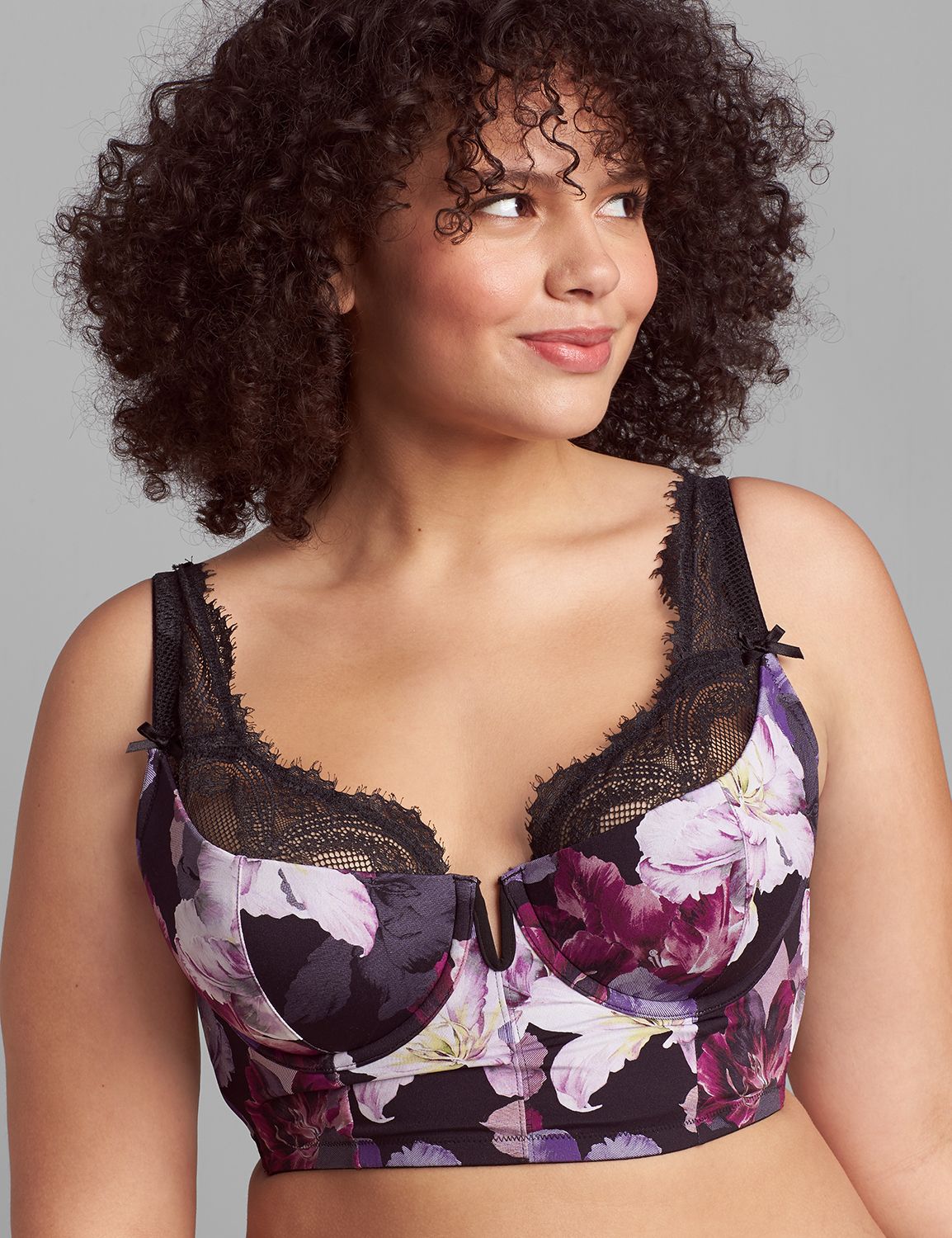 CACIQUE BY LANE BRYANT LIGHTLY LINED FRENCH BALCONETTE BRA MAUVE