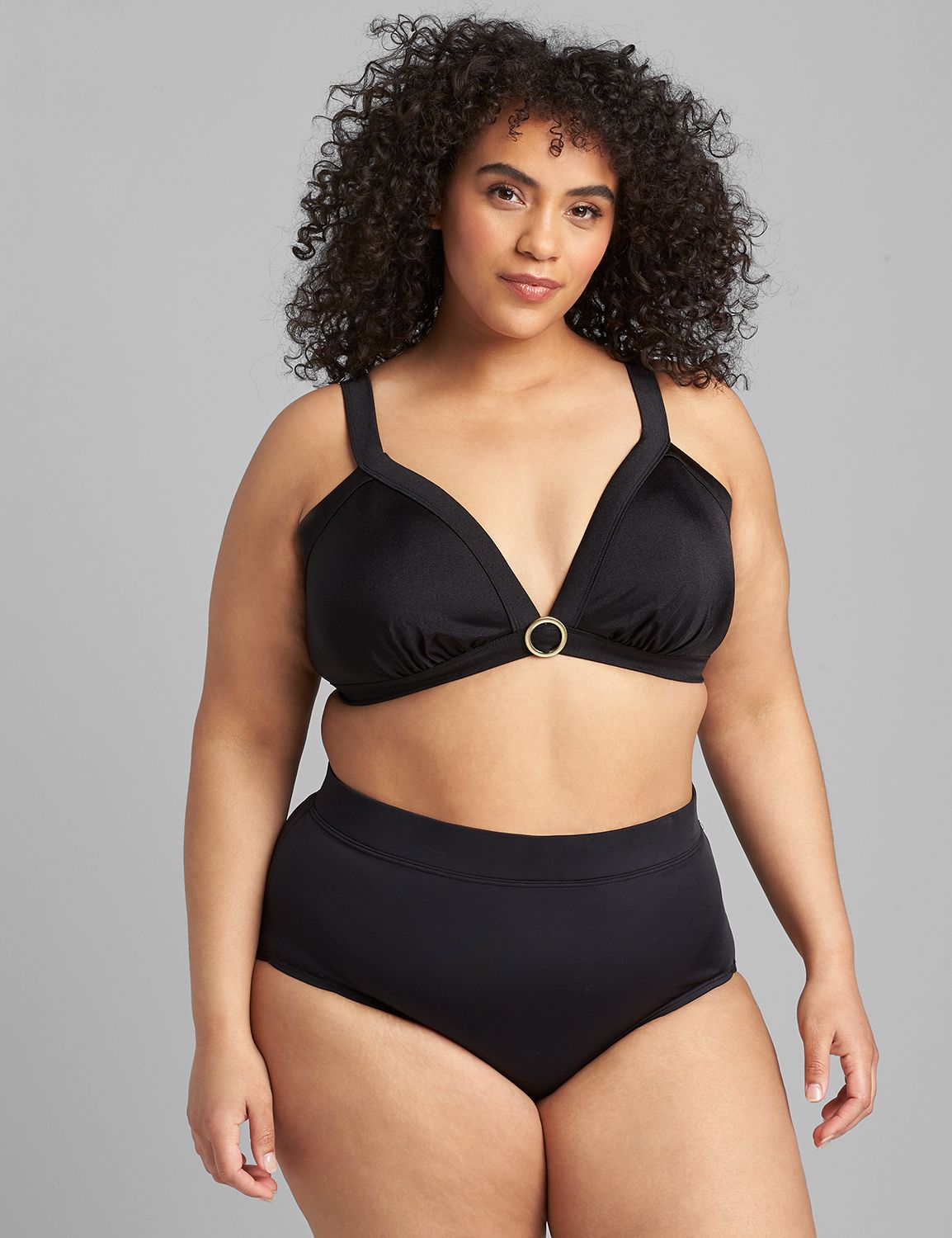 NW Gold Ring Triangle Bikini 1118884:Swim Black:18 Product Image 1