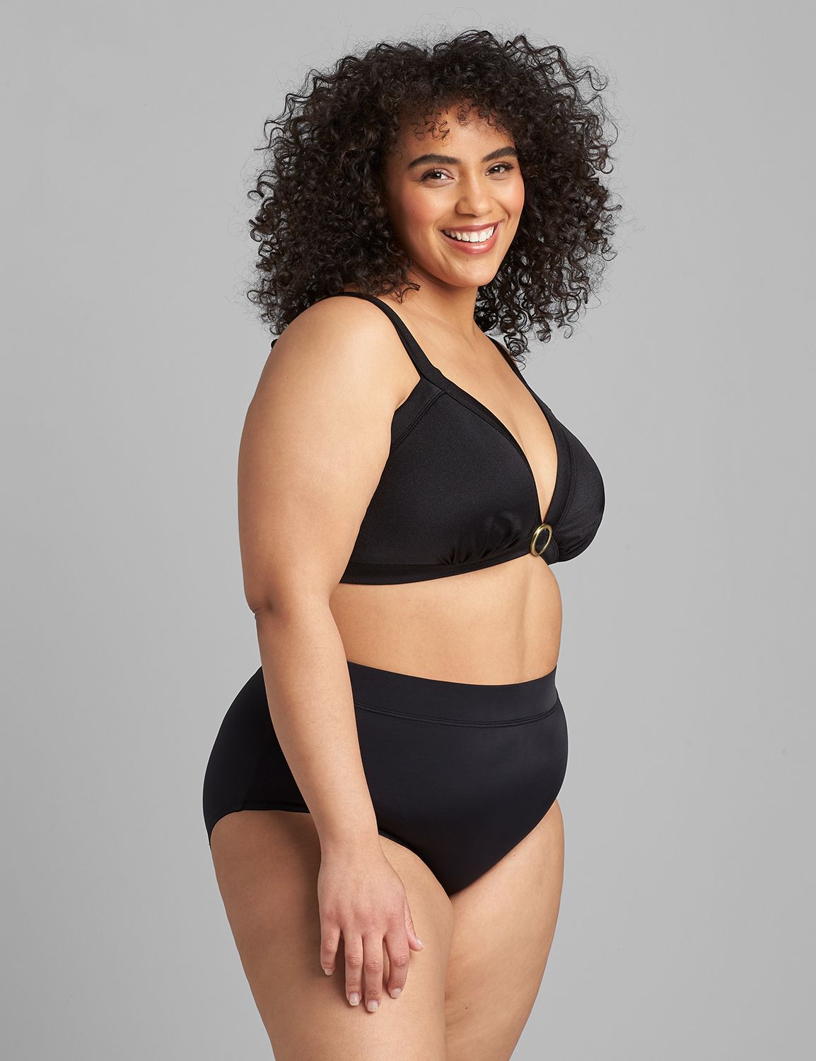 NW Gold Ring Triangle Bikini 1118884:Swim Black:18 Product Image 3
