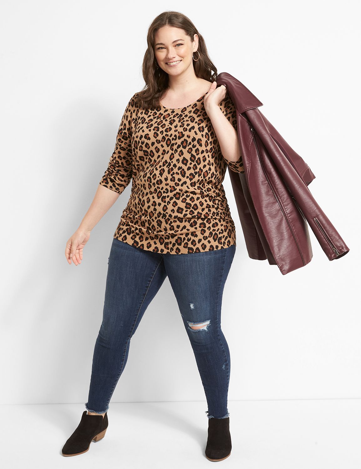 lane bryant leopard sweater