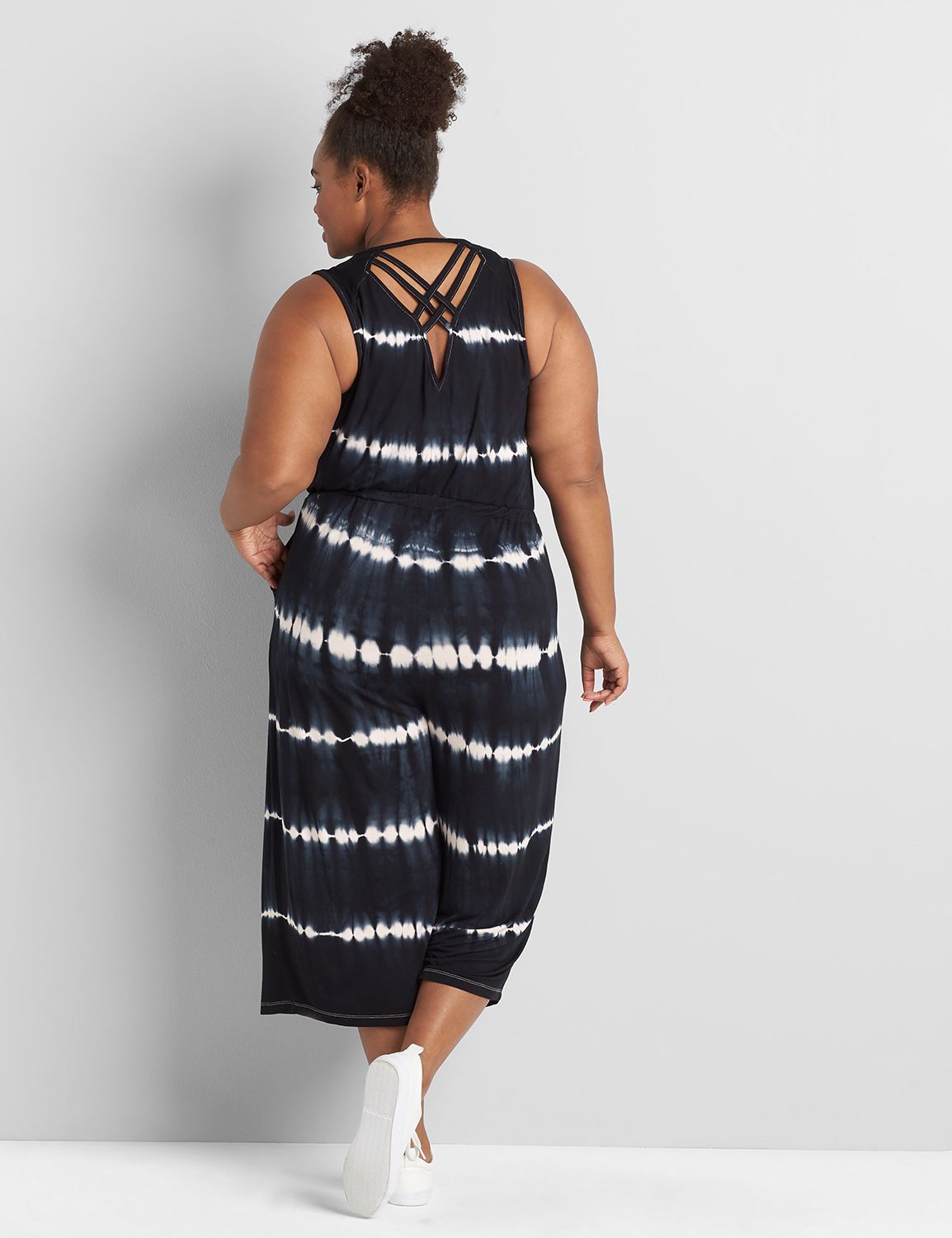 LIVI Sleeveless Surplice Tie-Dye Jumpsuit Product Image 2