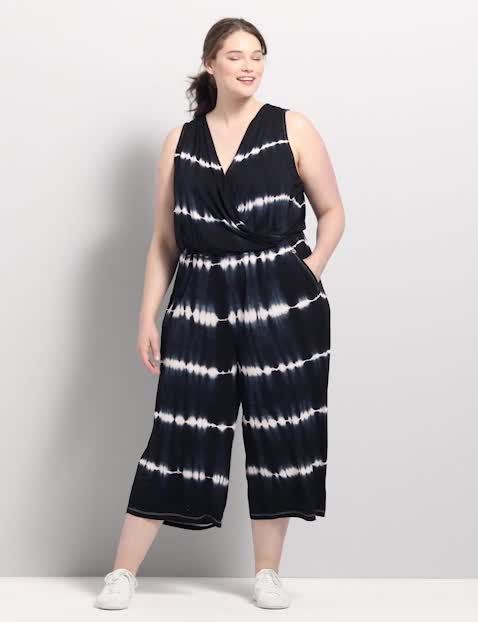 LIVI Sleeveless Surplice Tie-Dye Jumpsuit image number 0
