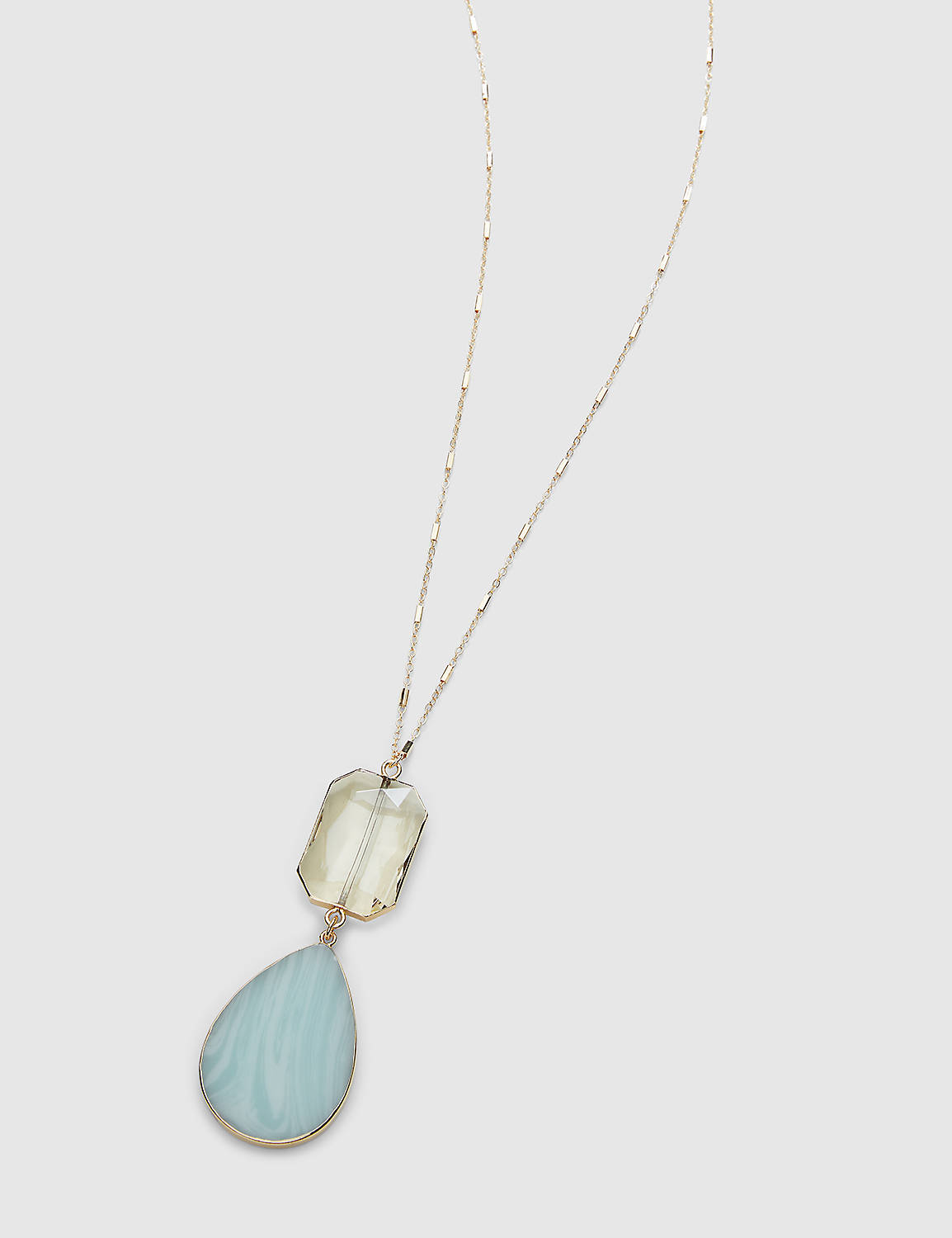 Endless Summer Long Stone Pendant Necklace:PANTONE Blue Tint:ONESZ Product Image 1