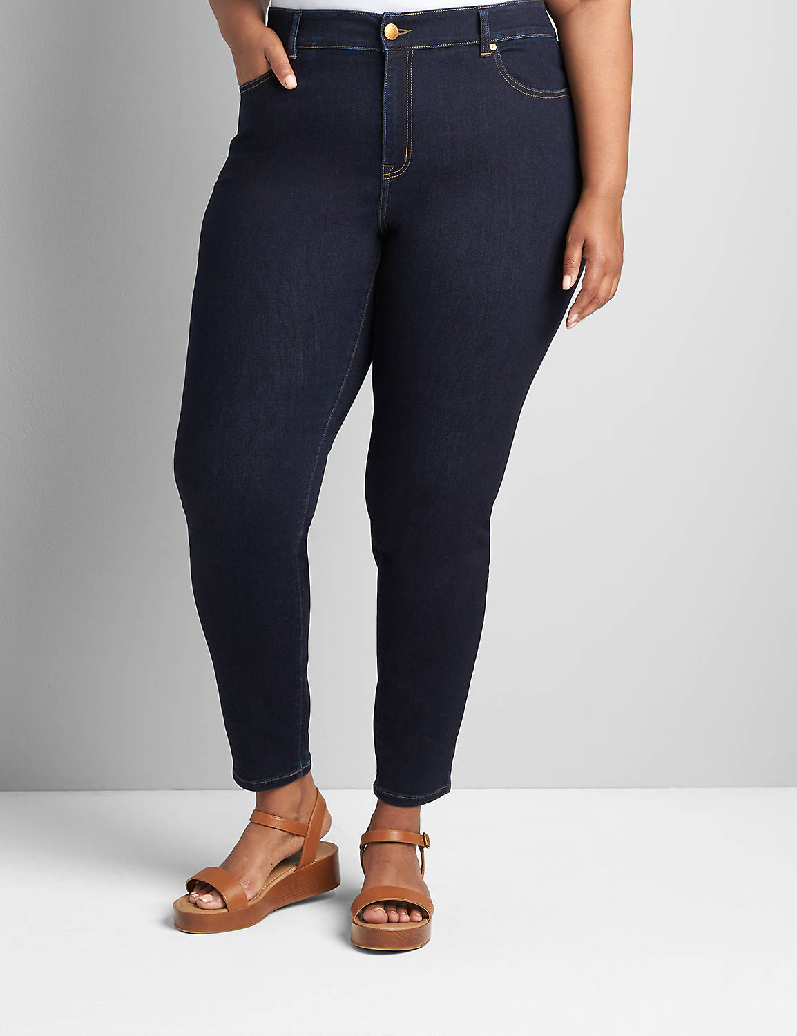 Curvy Fit High-Rise Skinny Jean- Dark Wash Product Image 1