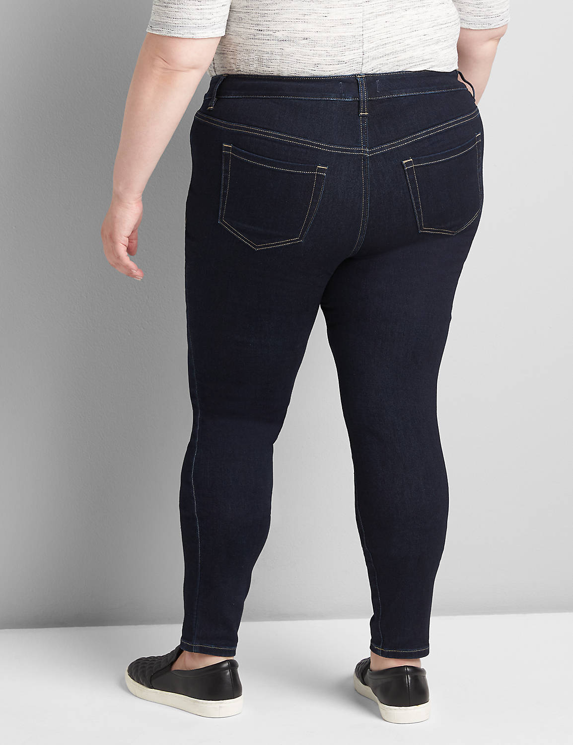 Straight Fit High-Rise Skinny Jean - Dark Wash Product Image 2