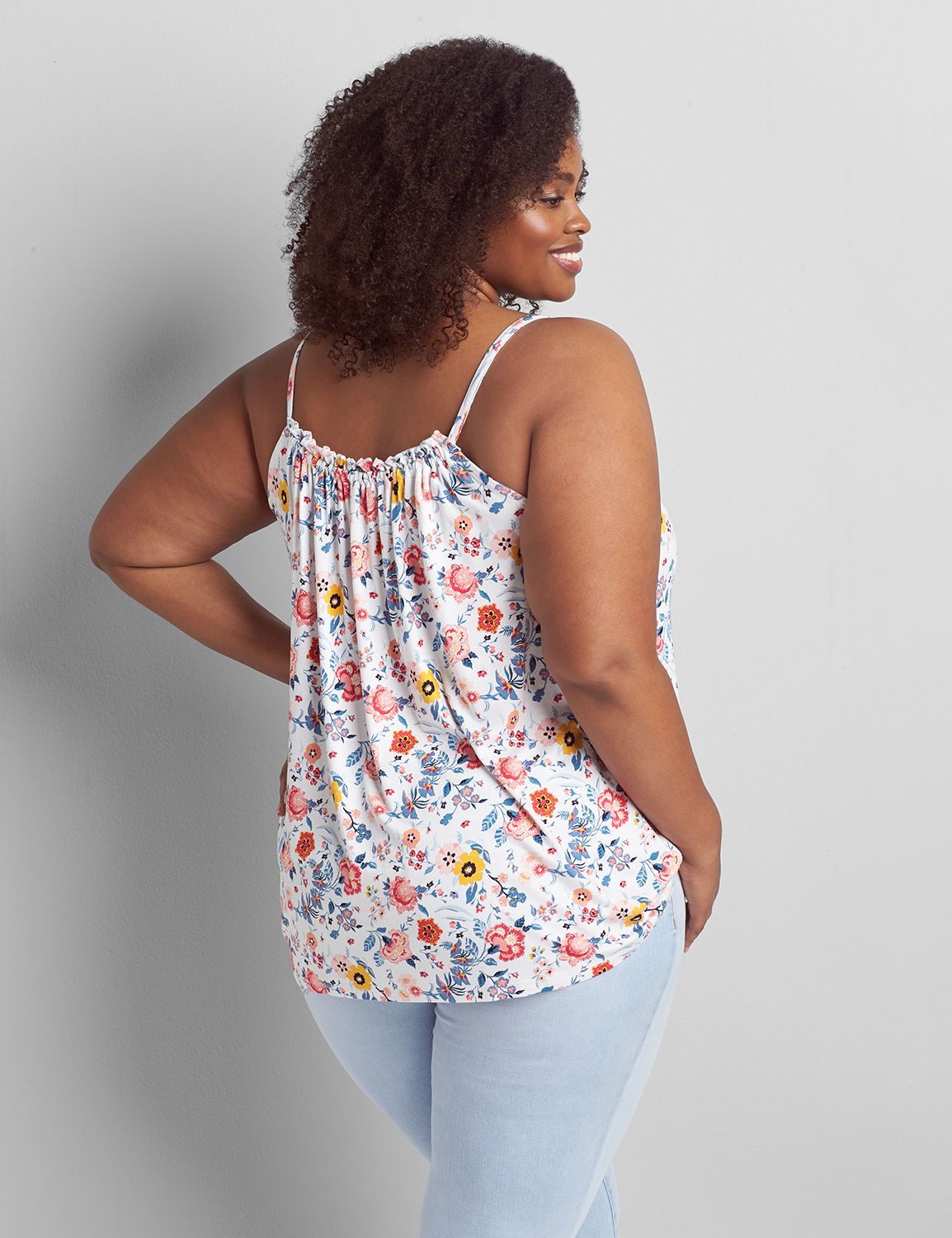 Cami Subtle Swing With Tie Front Detail 1120224:LBSU21068_PoppyBloom_colorway2:22/24 Product Image 2