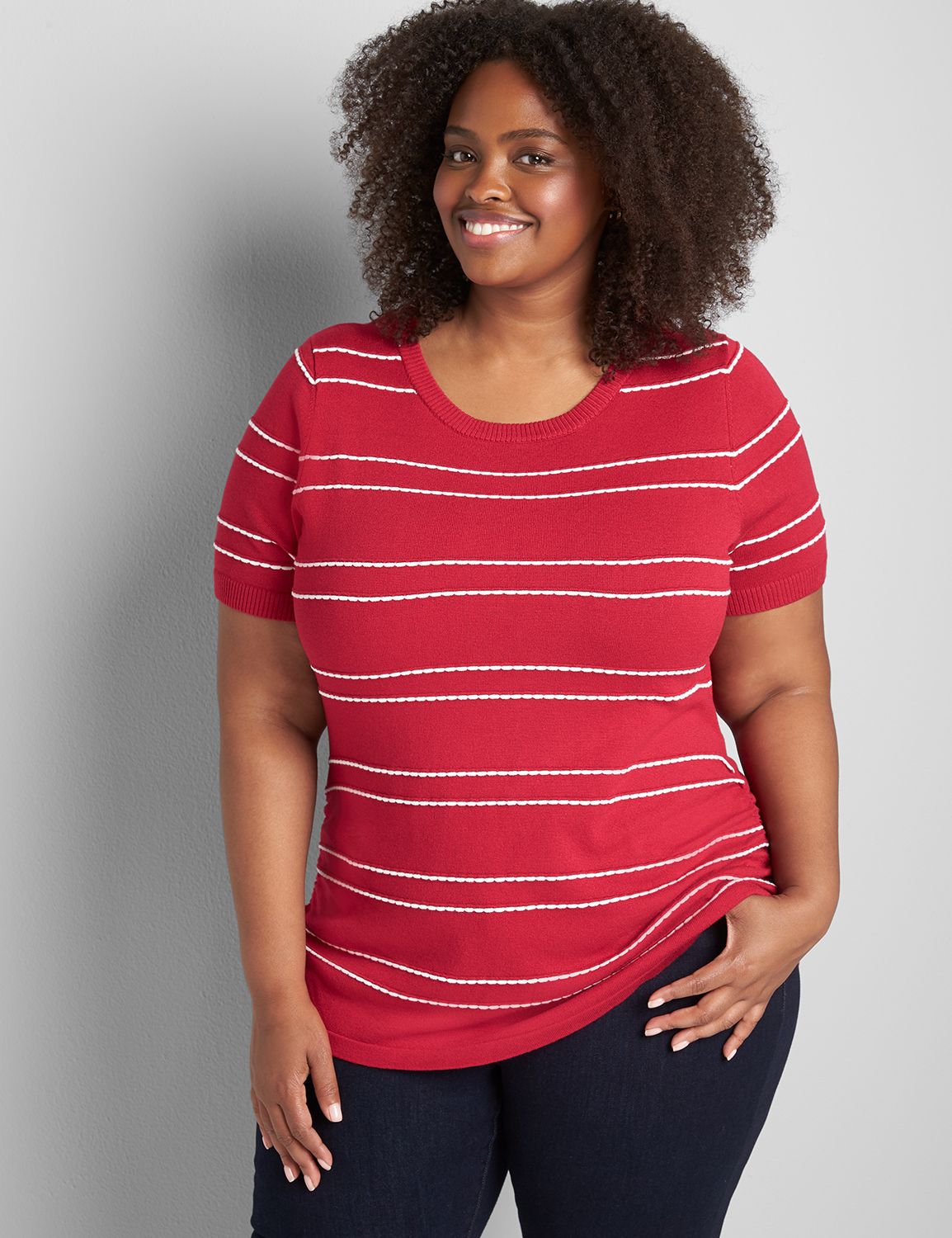 Lane Essentials Ruched-Side Sweater Product Image 1