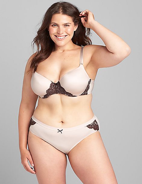Smooth Lightly Lined Balconette Bra With Eyelash Lace