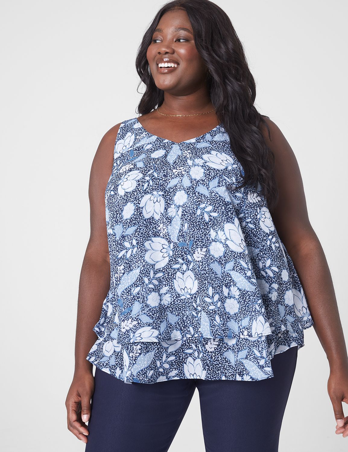 Sleeveless Vneck Swing Double Layer Product Image 3