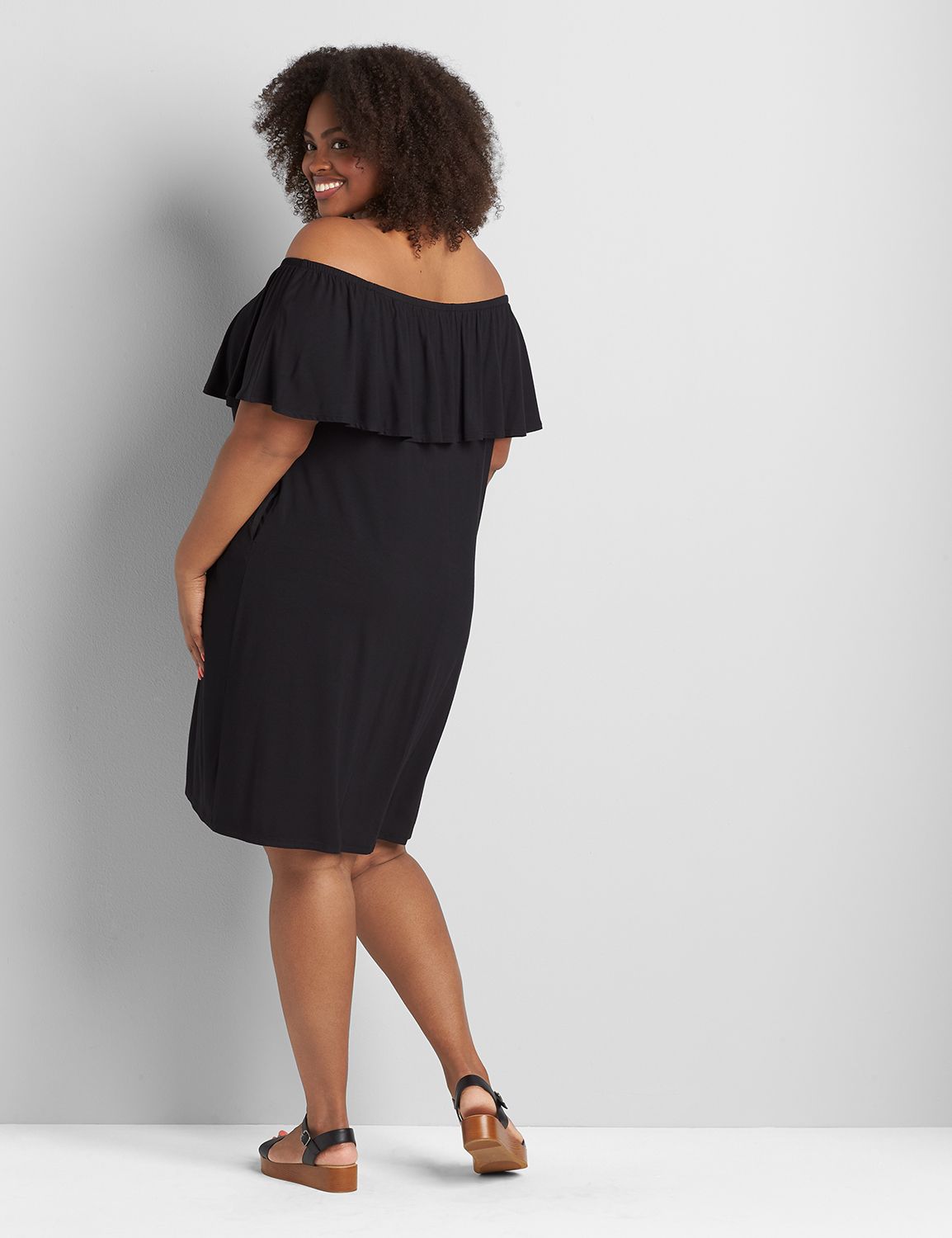 Lane bryant off hot sale the shoulder dress