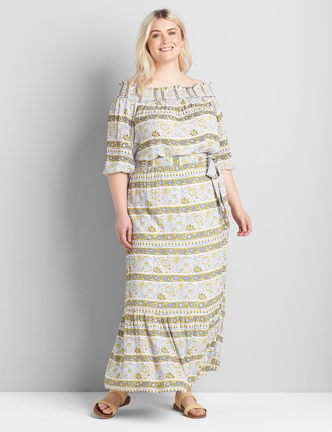 Tiered Maxi Skirt with Belt Product Image 1