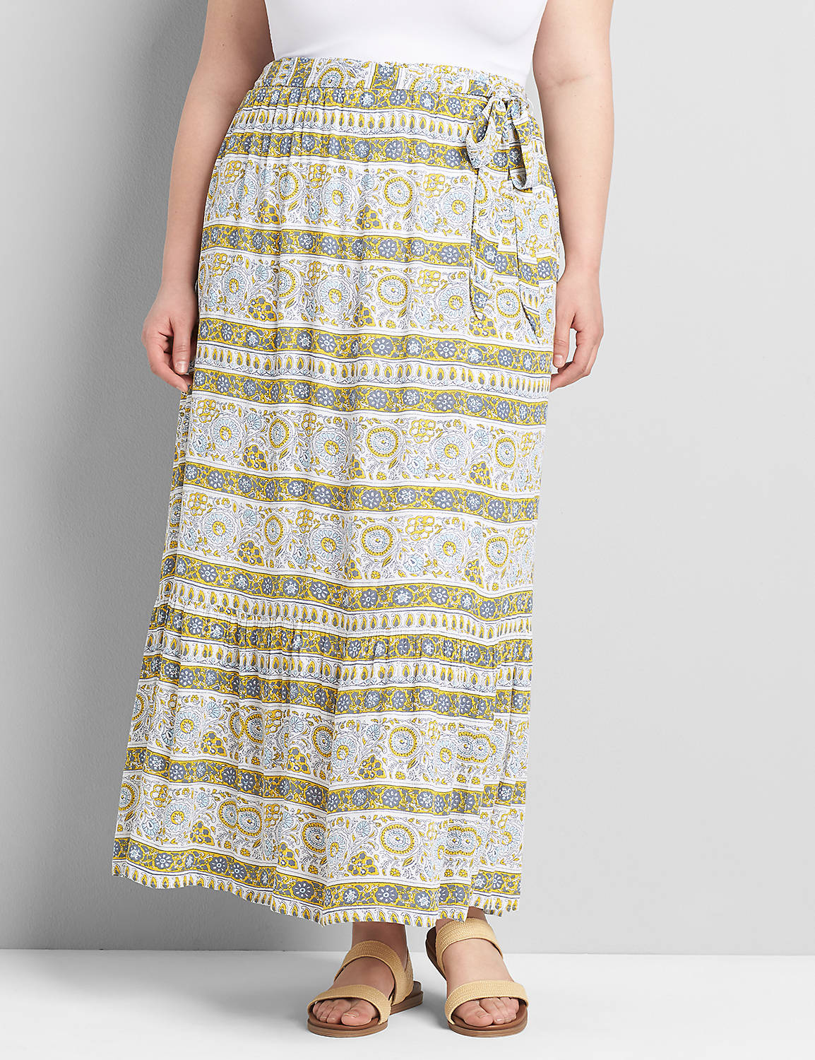 Tiered Maxi Skirt with Belt Product Image 3