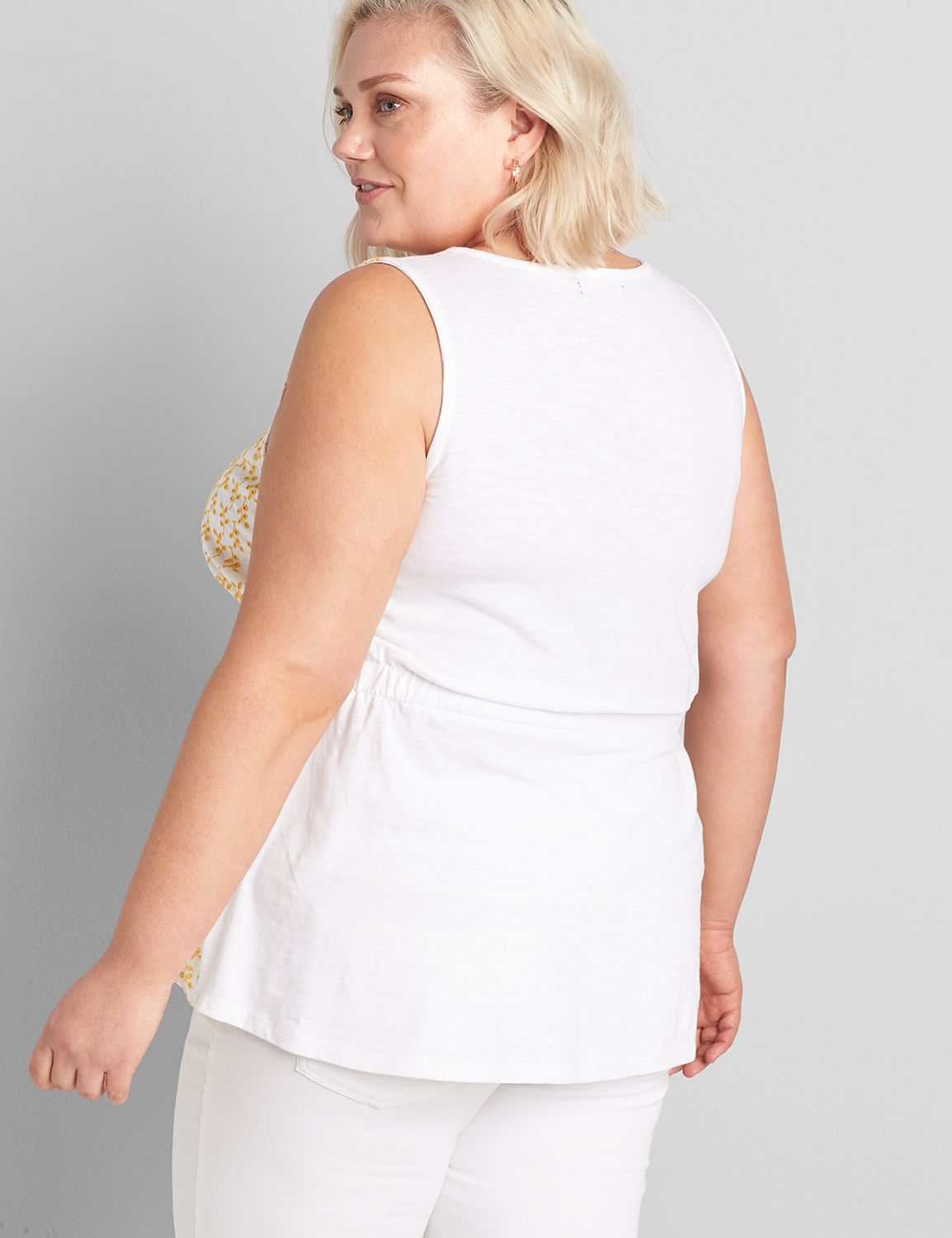 Square-Neck Eyelet Tank Product Image 2