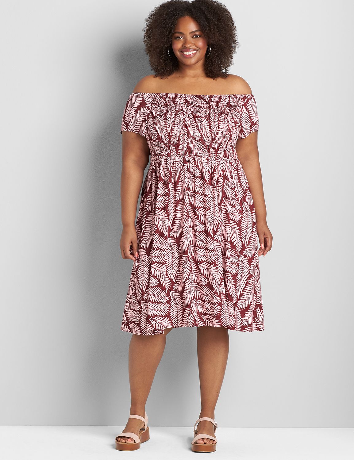 Lane bryant off 2025 the shoulder dress