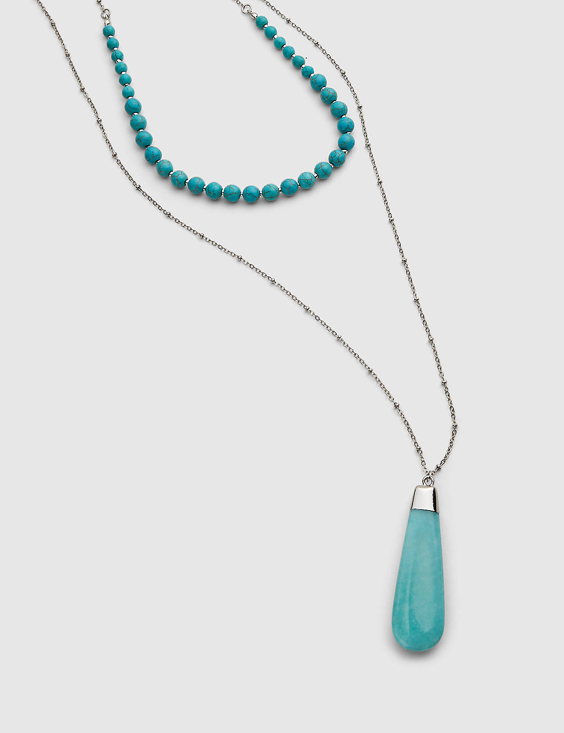 Brunch to Beach Stone Convertible Pendant Necklace:PANTONE Pastel Turquoise:ONESZ Product Image 1