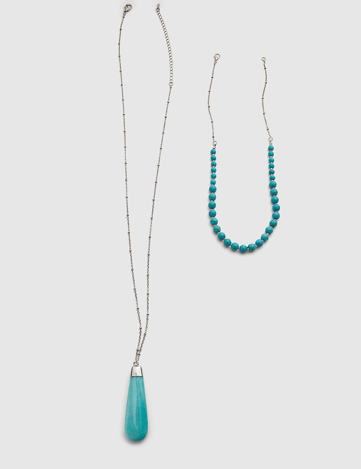 Brunch to Beach Stone Convertible Pendant Necklace:PANTONE Pastel Turquoise:ONESZ Product Image 2