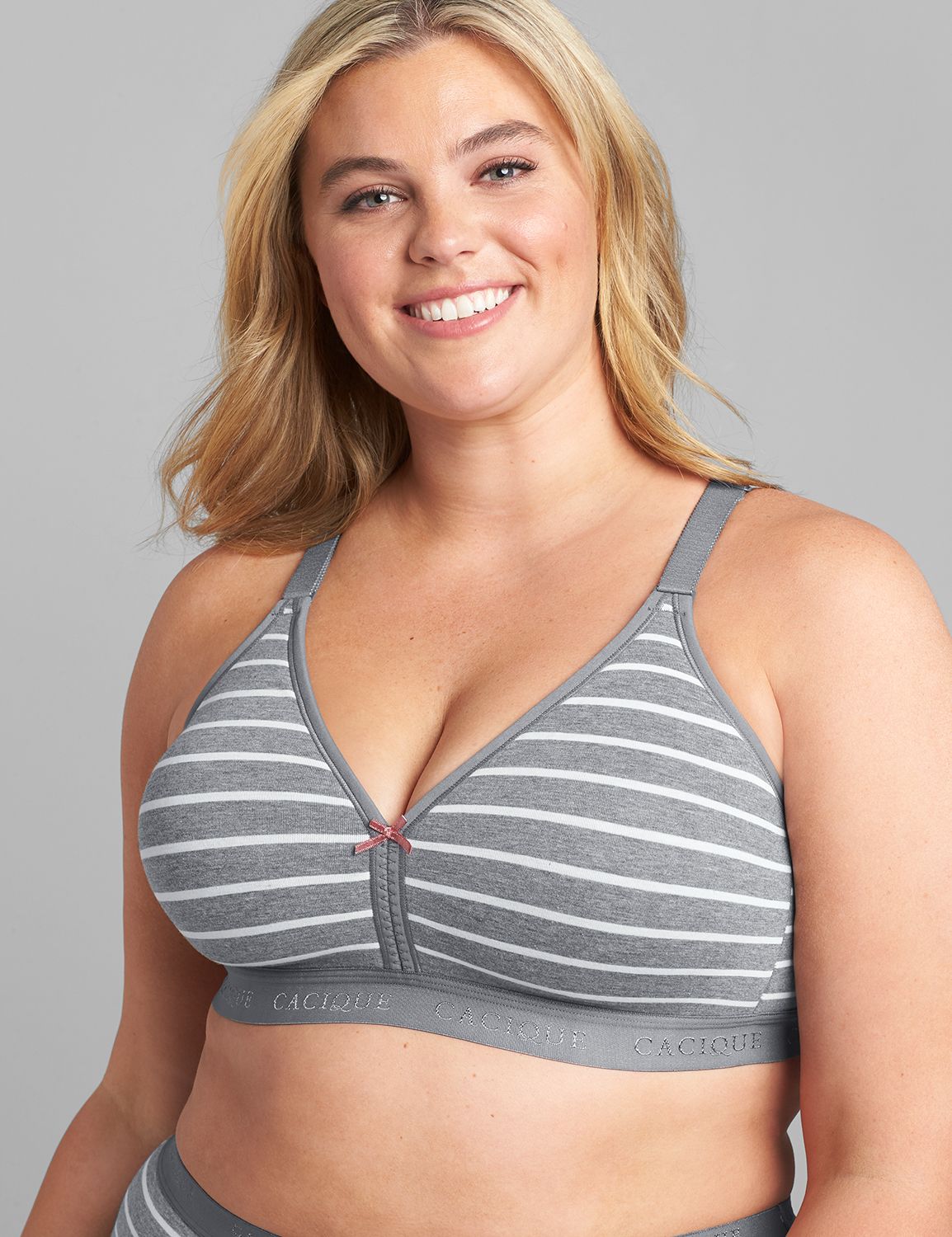 Lane Bryant Womens Cacique Striped Unlined Full Coverage No Wire