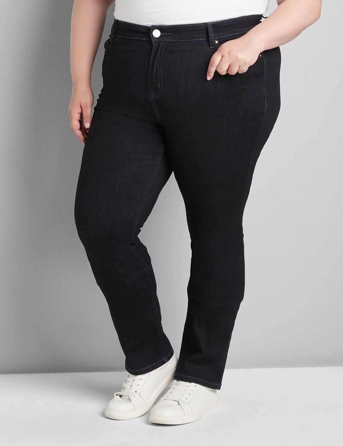Straight Fit High-Rise Straight Jean- Dark Wash