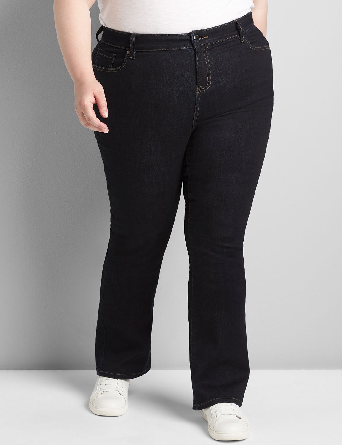 Straight Fit High-Rise Boot Jean- Dark Wash Product Image 1