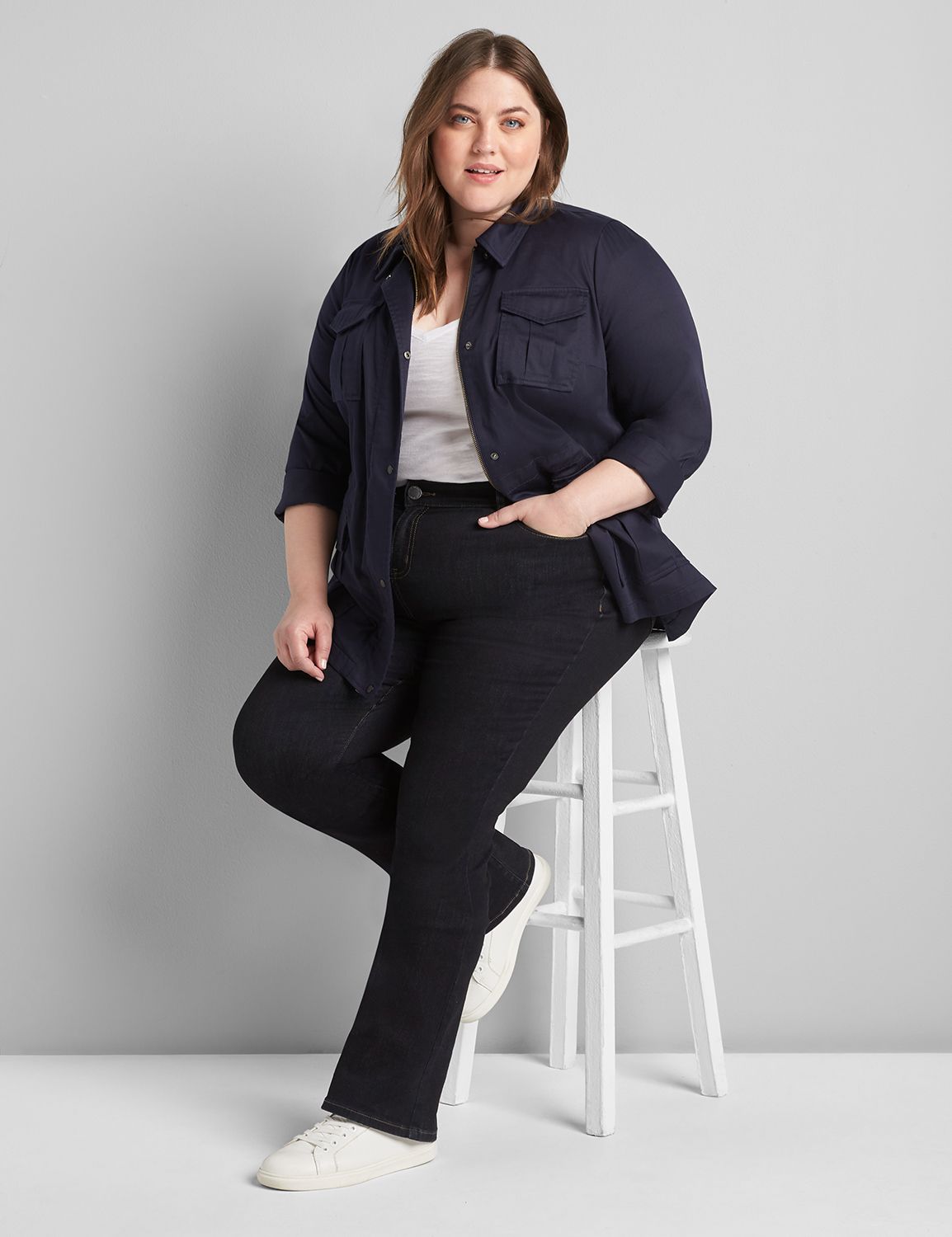 Straight Fit High-Rise Boot Jean- Dark Wash Product Image 3
