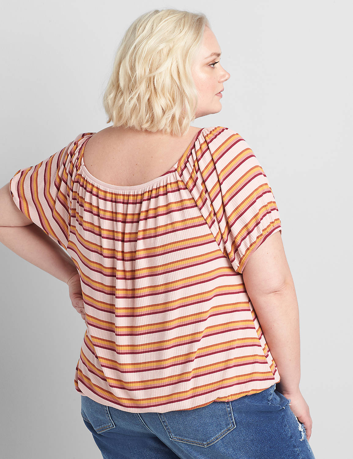 Striped Square Tie-Neck Top Product Image 2
