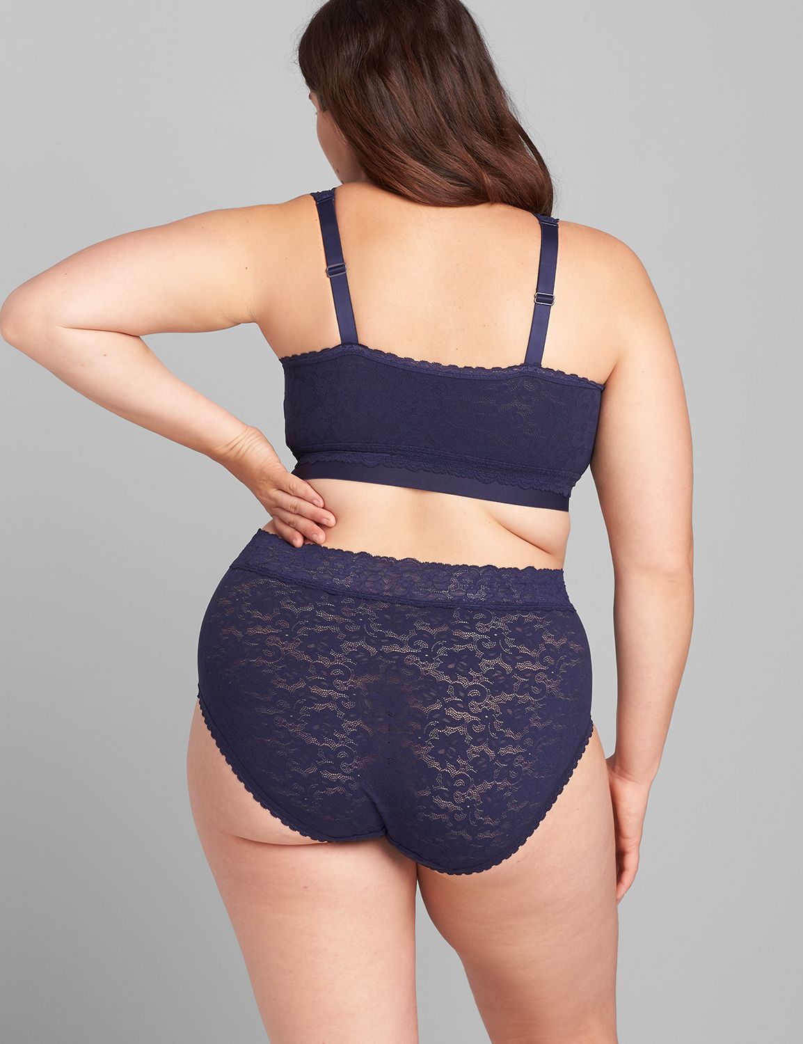 Stretch Lace Bralette - SOLID 1121458 F:New Navy:22/24 Product Image 2