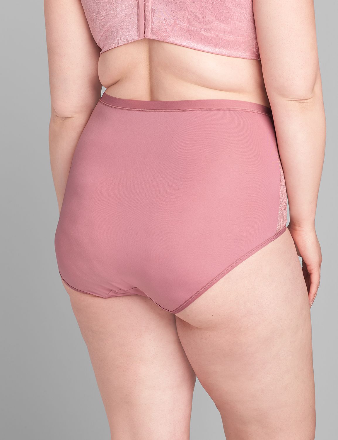 No-Show High-Waist Brief Panty With Lace Product Image 2