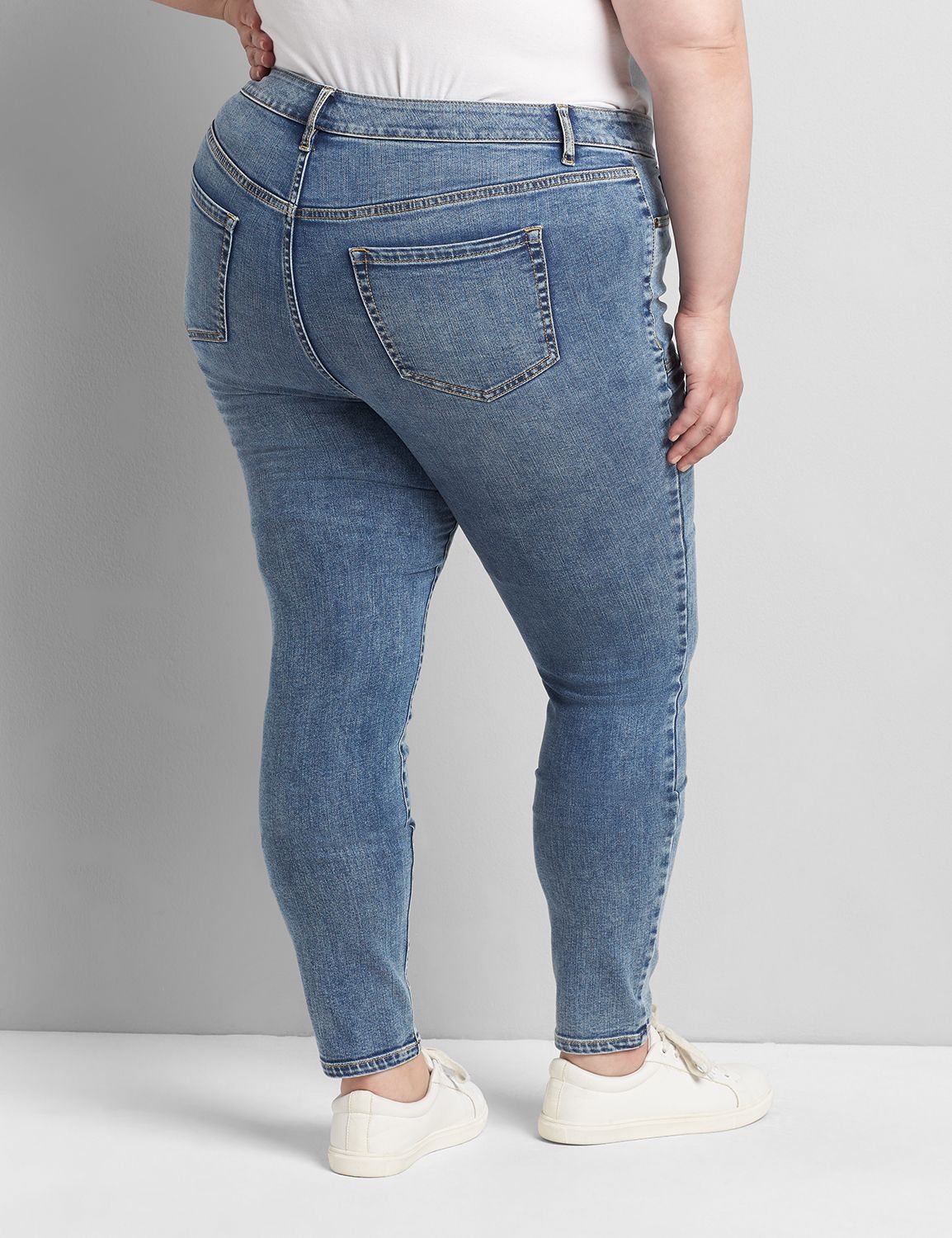 Straight Fit High-Rise Skinny Jean- Medium Wash Product Image 2