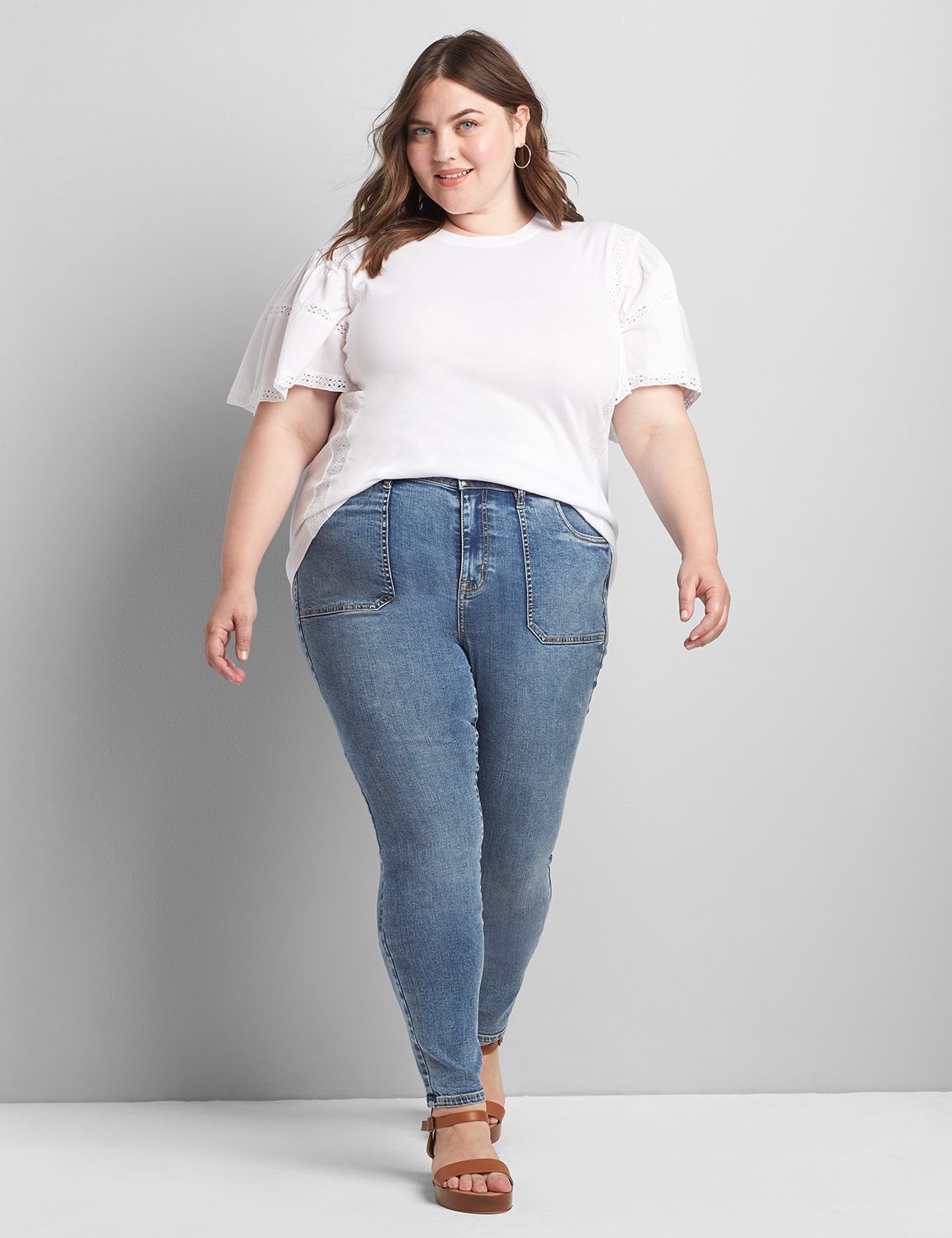 Straight Fit High-Rise Skinny Jean- Medium Wash Product Image 3