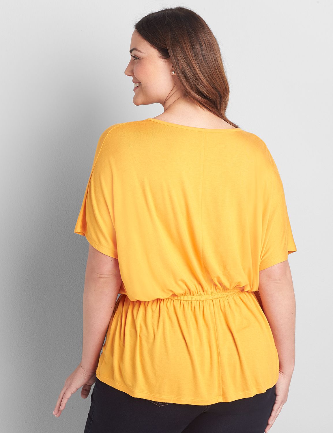 Dolman Notch-Neck Babydoll Tee Product Image 2