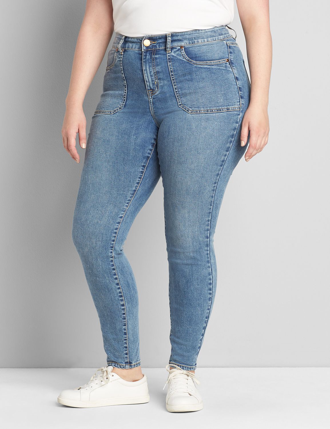 Curvy Fit High-Rise Skinny Jean- Medium Wash Product Image 1