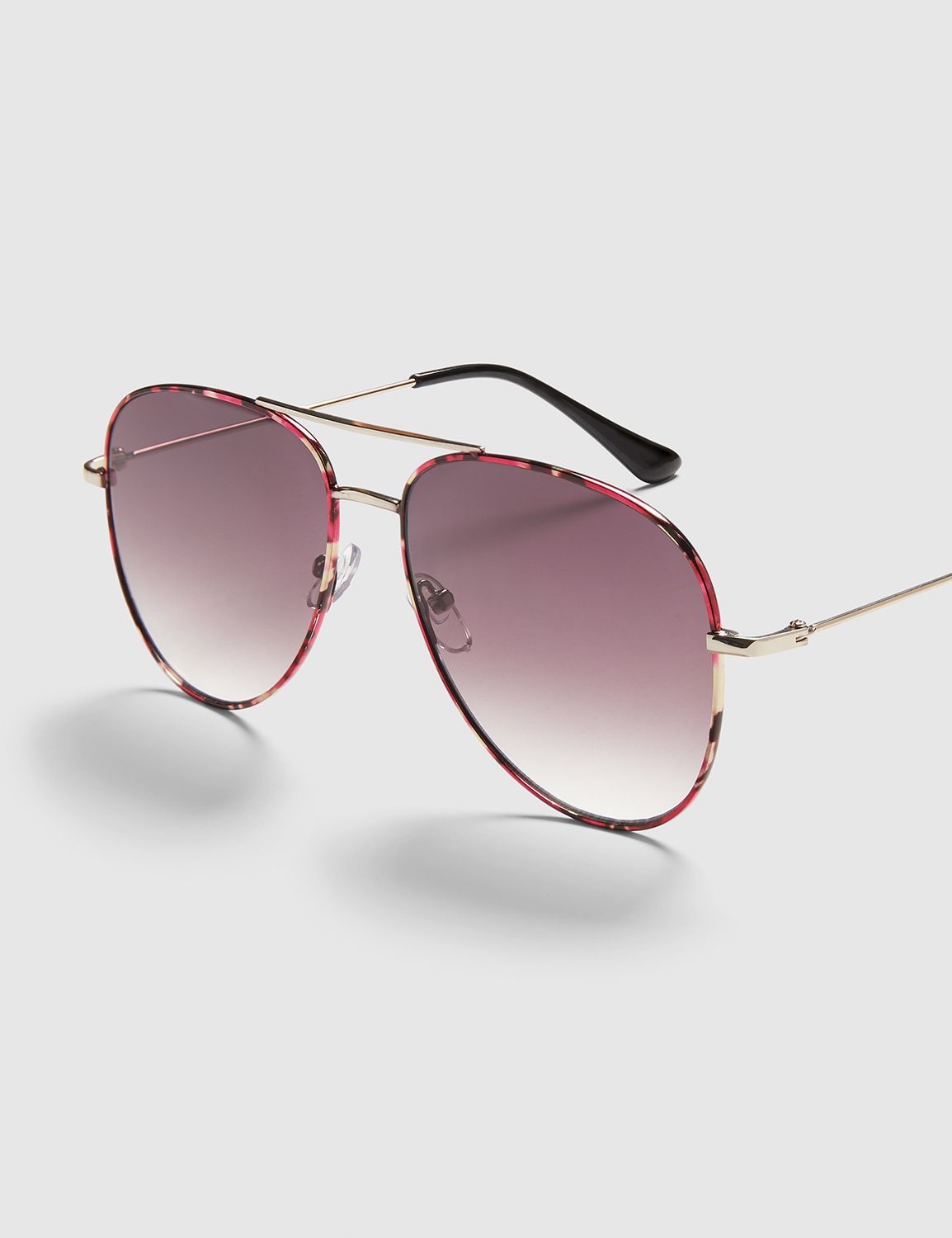 Purple Tort Aviator Sunglass:PANTONE Acai:ONESZ Product Image 1