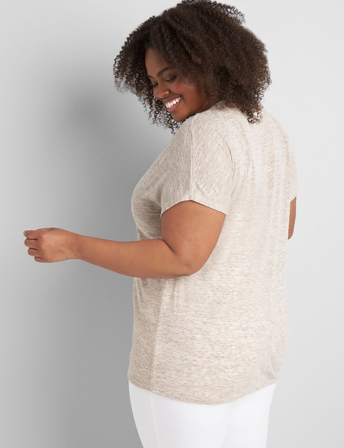 Short-Sleeve Dolman Top With Side Drawstring Product Image 2
