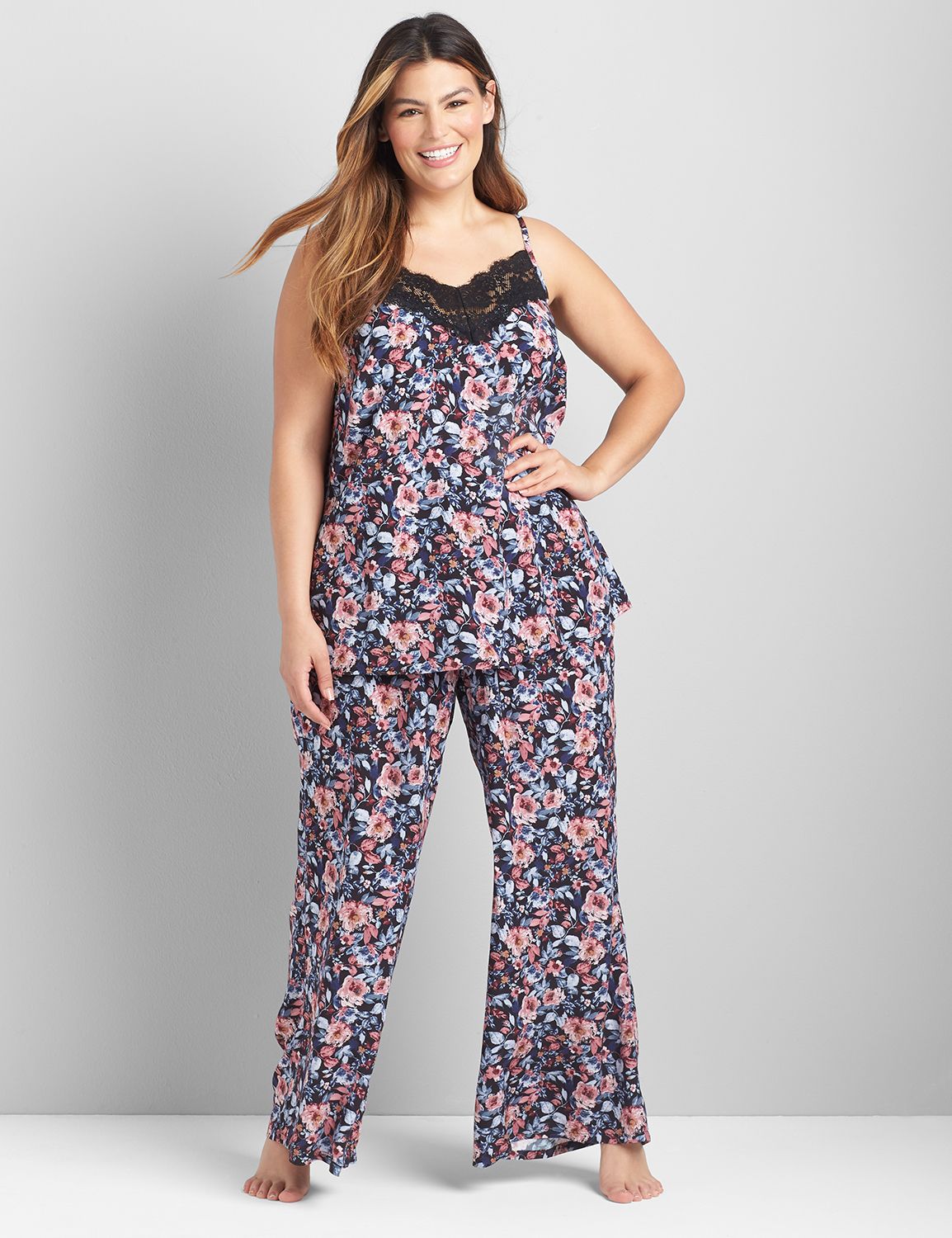 Woven Eyelash LaceTrim Sleep Cami LaneBryant