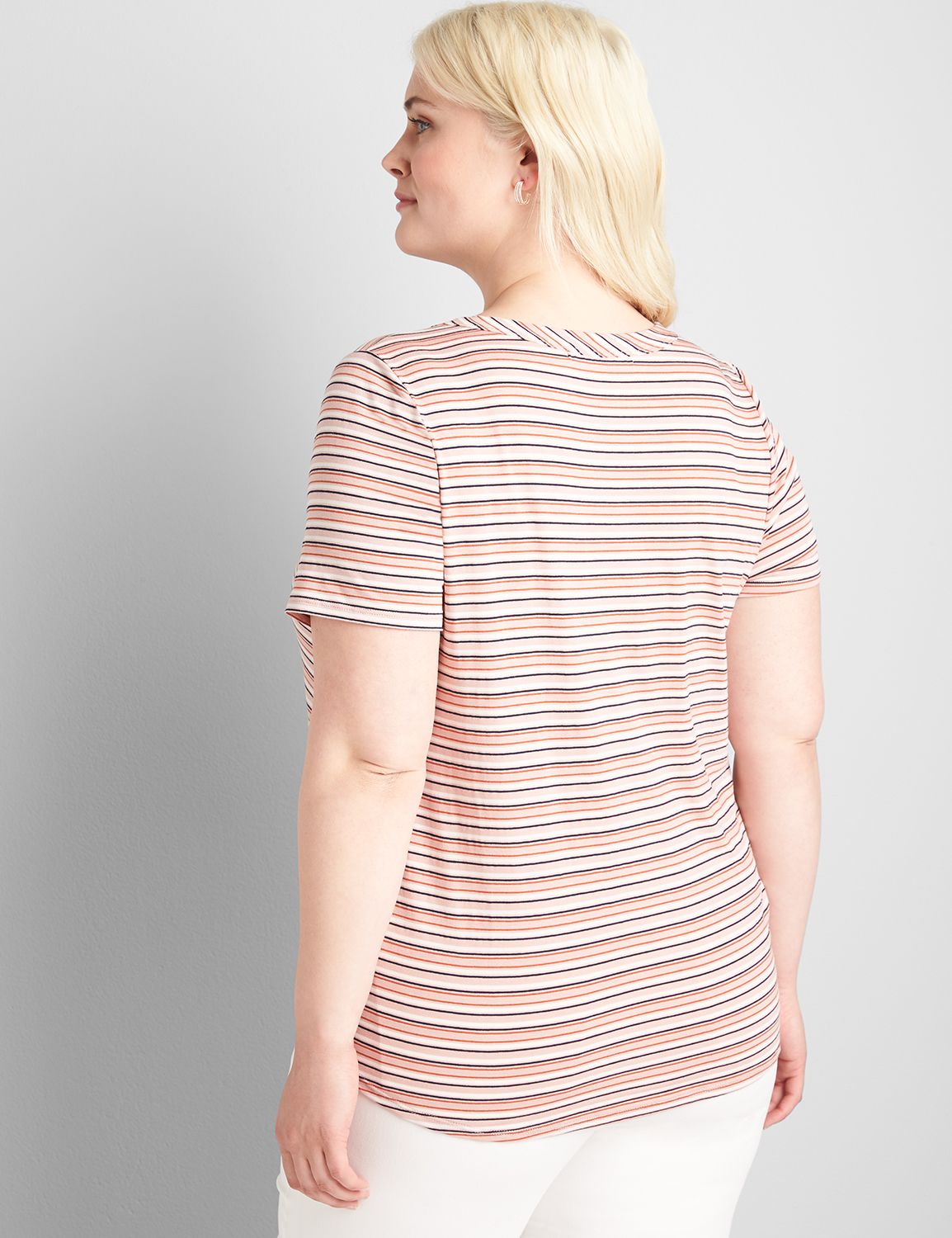 CapSleeve VNeck Tee With TieHem