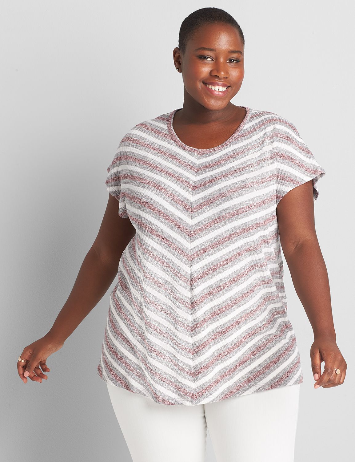 売れ筋商品|||コイン1804 カットソー トップス レディース Plus Size Engineer Stripe Dolman Short Sleeve Top Denim Oat Ivory engineer stripe dolman short sleeve tee curve