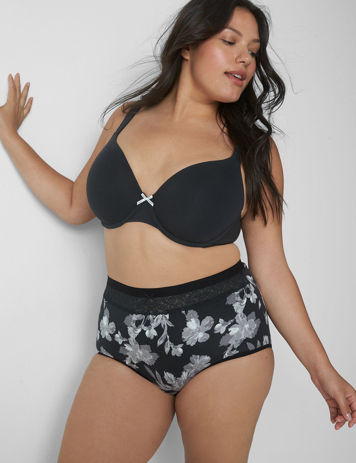 Cotton High Waist Brief Stretch Lac LaneBryant