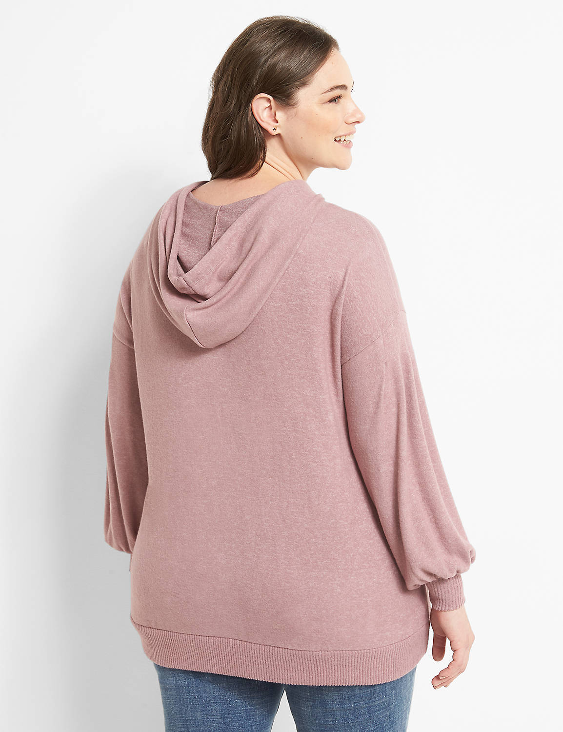 Hooded Knit Top With Pocket Product Image 2