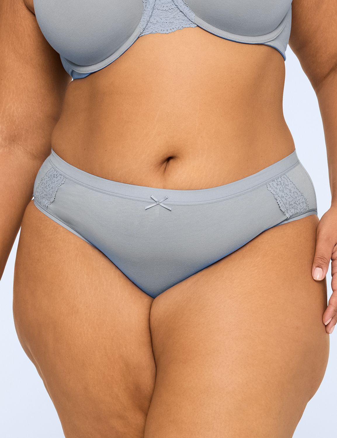 Cotton Hipster Panty With Lace-Trim