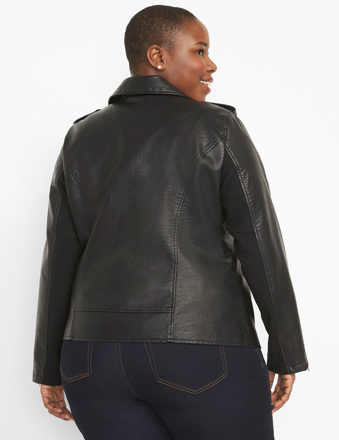 SPANX ACTIVE - Draped faux-leather and stretch-woven jacket