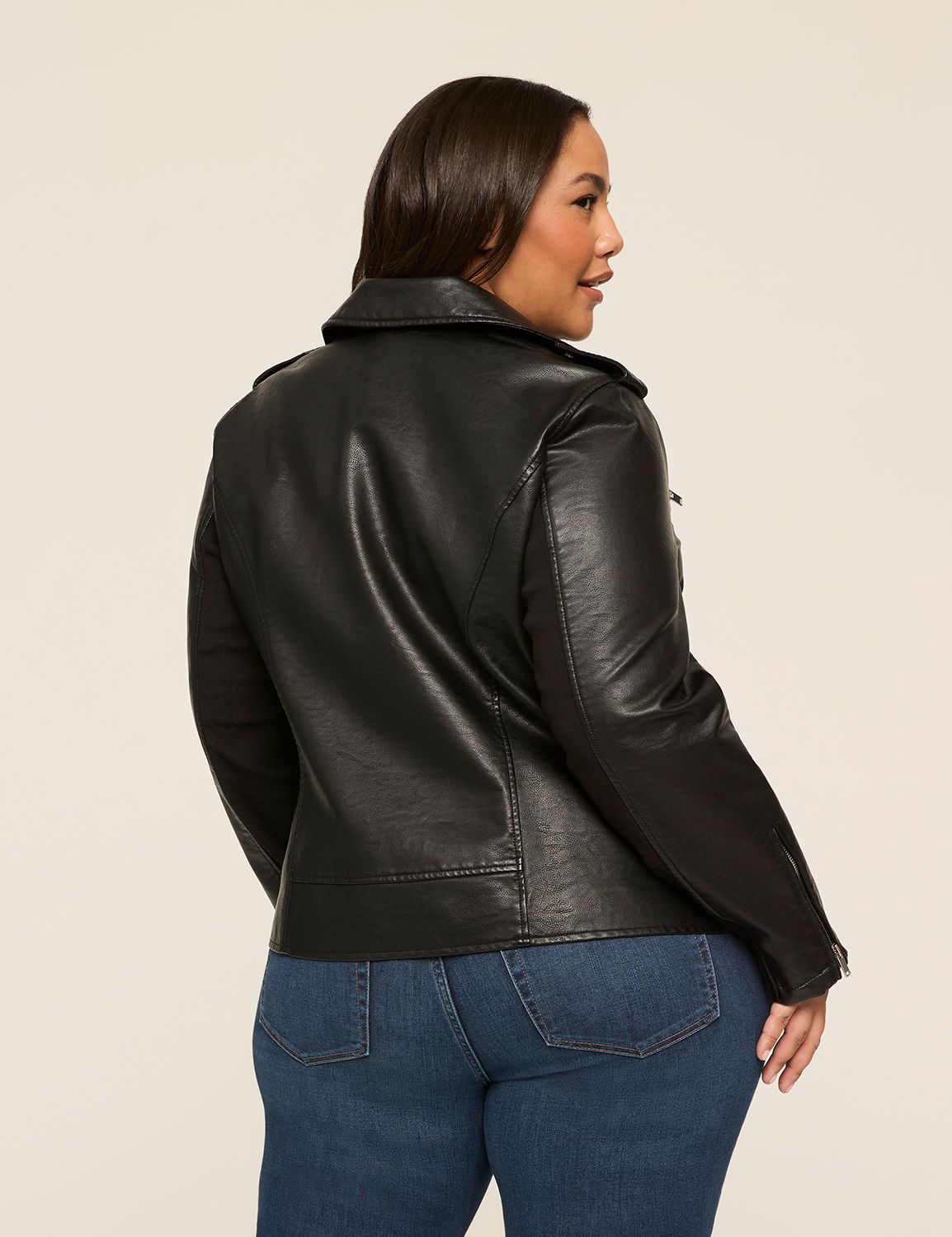 Faux Leather Moto Jacket LaneBryant