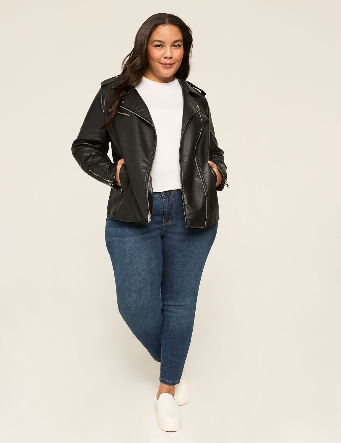 Faux Leather Moto Jacket