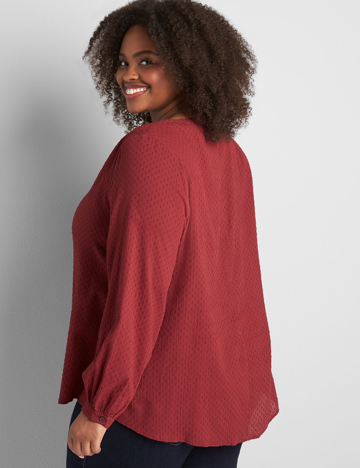 Smocked Yoke Button-Down Top Product Image 2