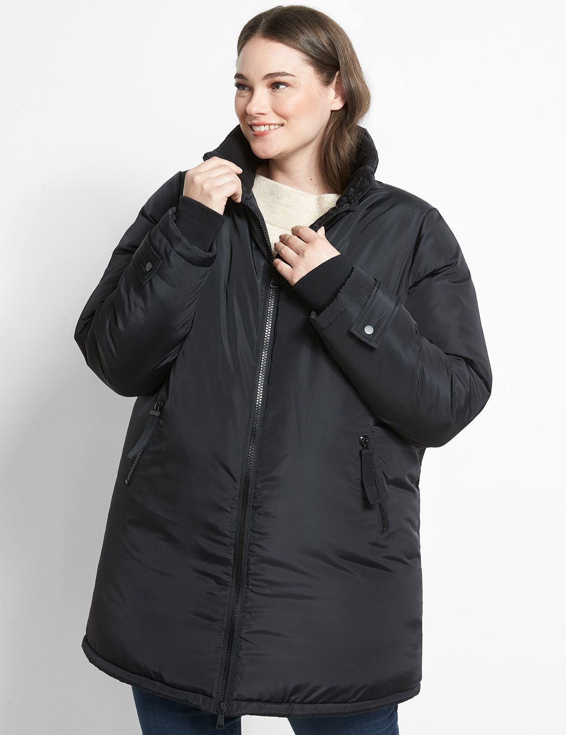 Heavy Fill Nylon Parka 1123315 Ascena Black 18 20